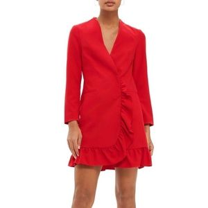 Topshop Dresses - NWT Topshop frill hem blazer dress Topshop Dresses - NWT Topshop frill hem blazer dress